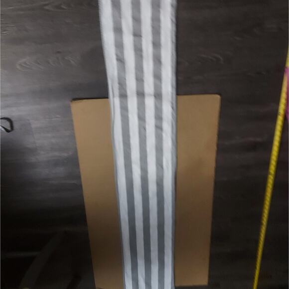 Gray & White Striped Table Runner 12" x 68" Holiday Dining Seasonal Table Linens - Picture 2 of 8